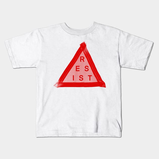 RESIST red triangle Kids T-Shirt by mattmall